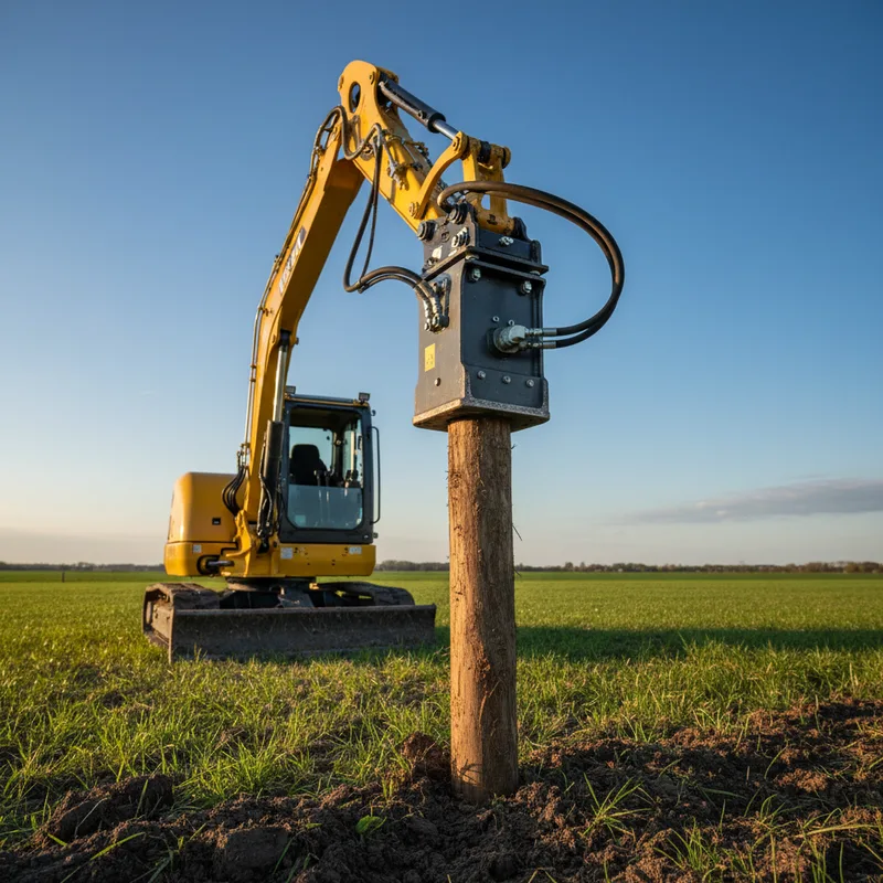 Enfonce pieux sur mini-pelle : guide d'achat, prix et utilisation